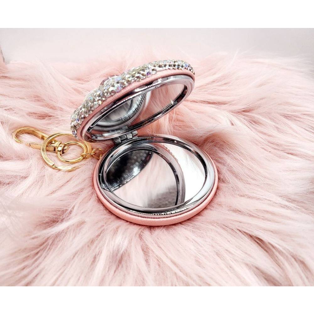 Rhinestone Mirror Compact Keychain - Picture 5 of 9